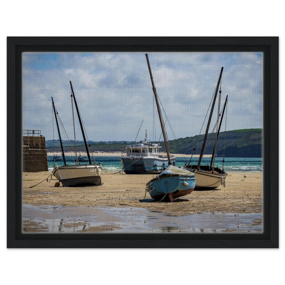 St Ives Harbour, Low Tide - Fine art Framed Canvas - Image 9