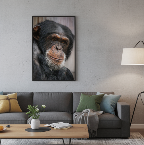 Wise old Chimpanzee - Framed fine art print - Image 5