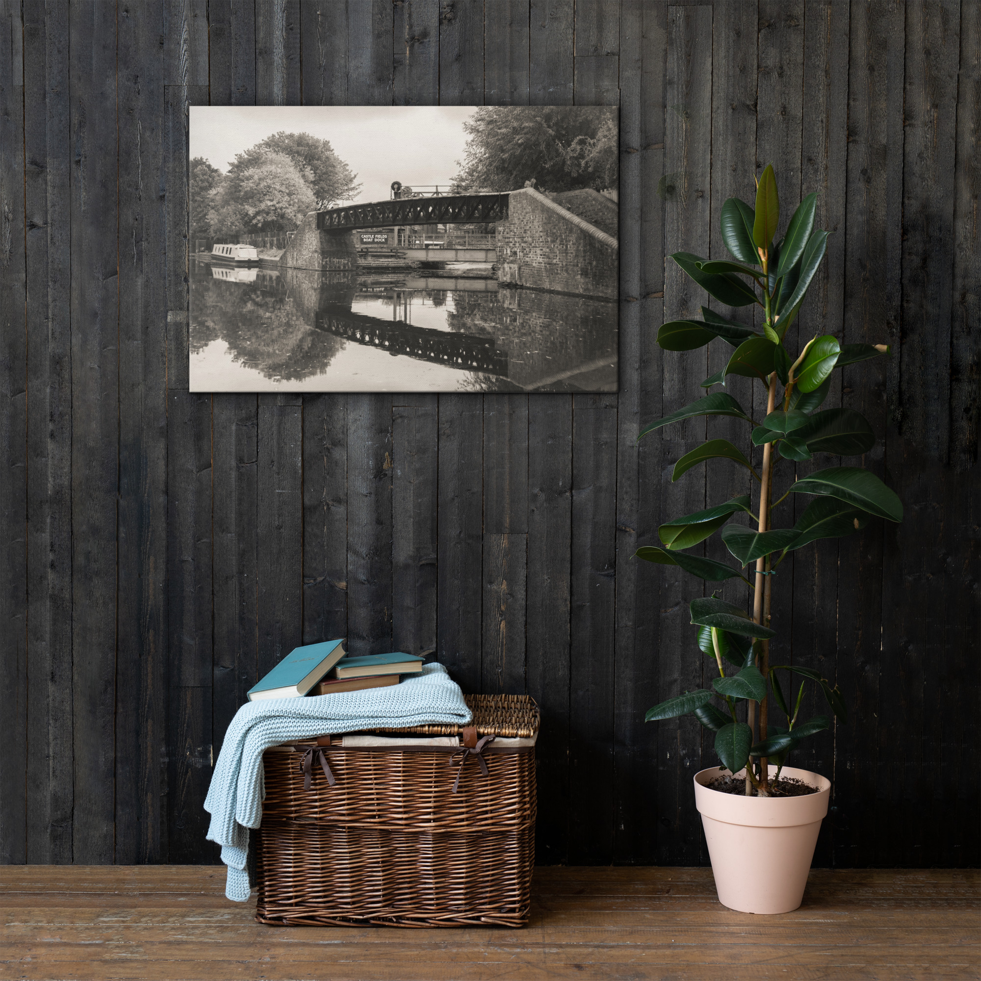 Black Countrty Living Canal - Thin canvas fine art print - Image 4