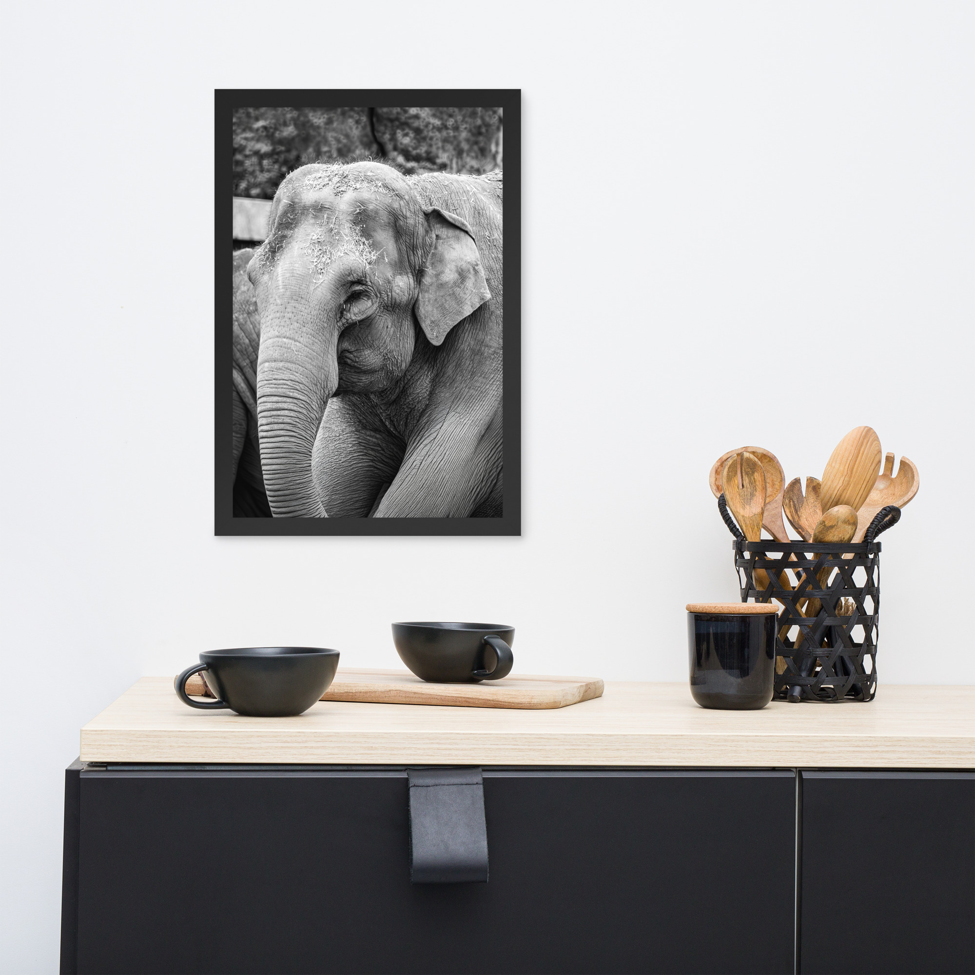 Elephant B&W -Black and white framed fine art print - Image 4