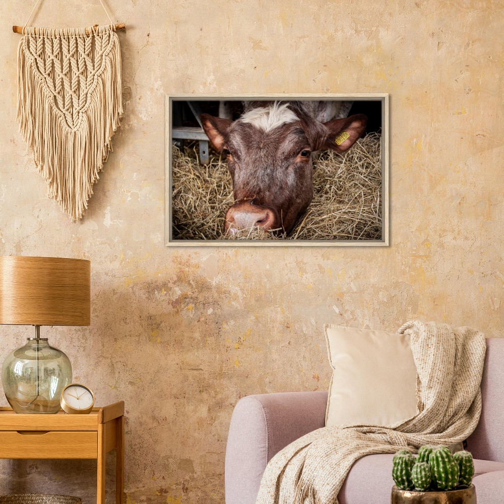 Hungry Cow - Framed Canvas - Image 3