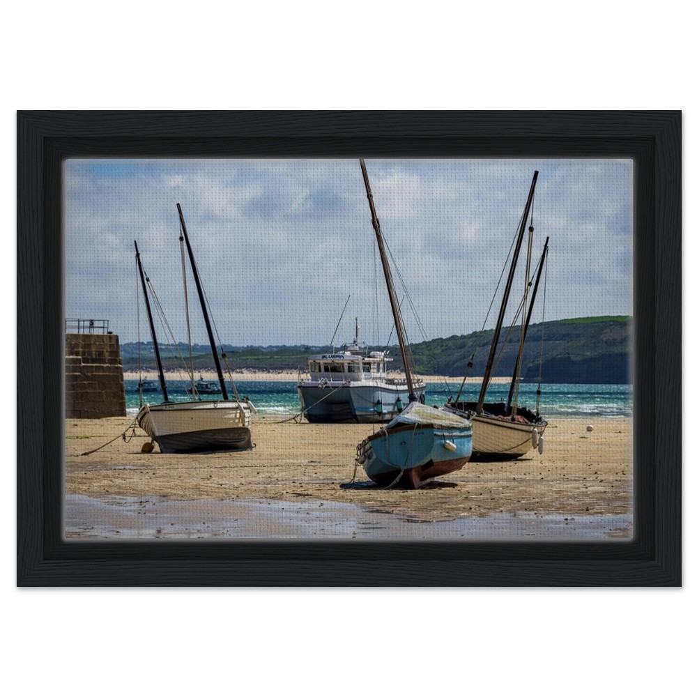 St Ives Harbour, Low Tide - Fine art Framed Canvas - Image 2