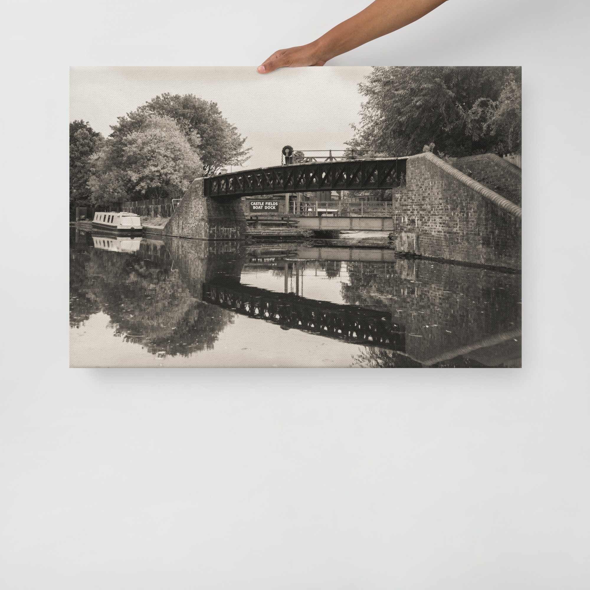 Black Countrty Living Canal - Thin canvas fine art print - Image 2