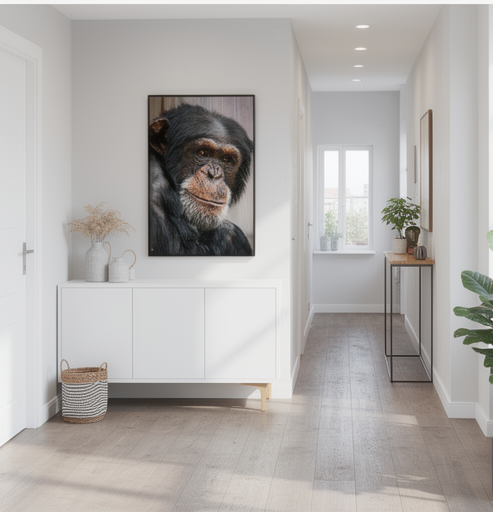 Wise old Chimpanzee - Framed fine art canvas - Image 3