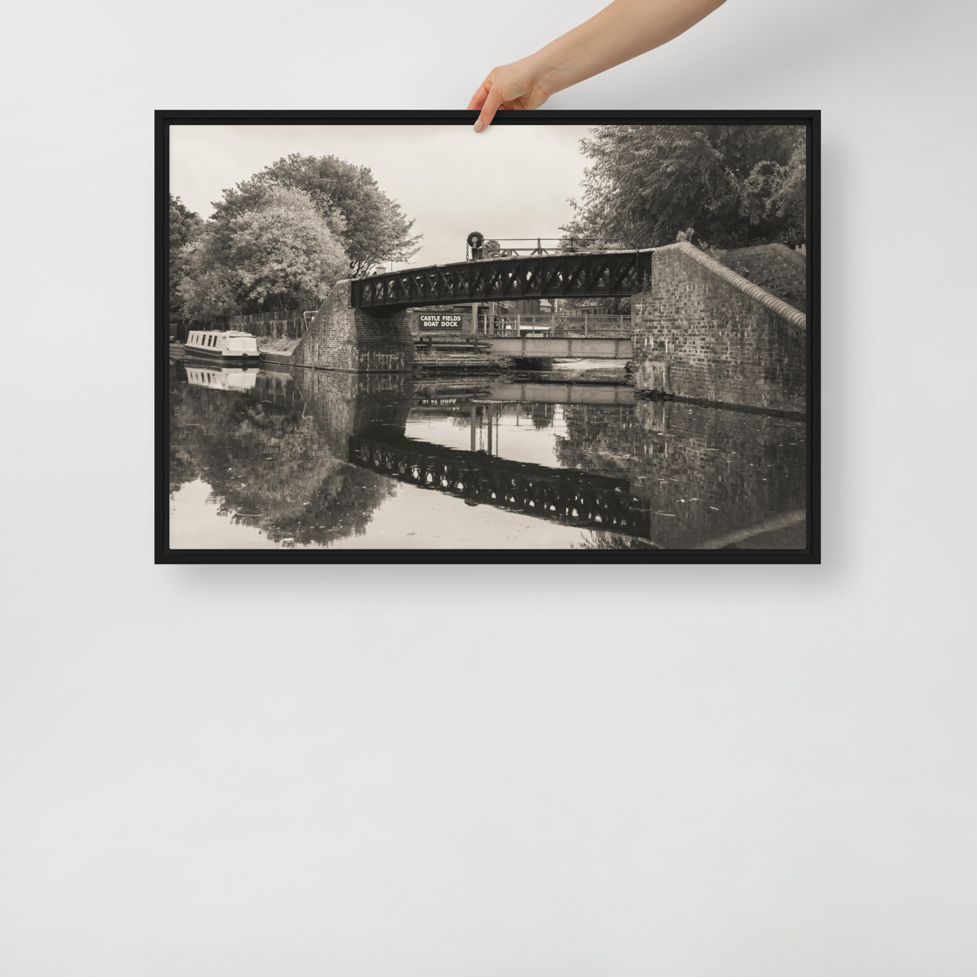 Black Country Living Canal - Framed canvas fine art prin - Image 3
